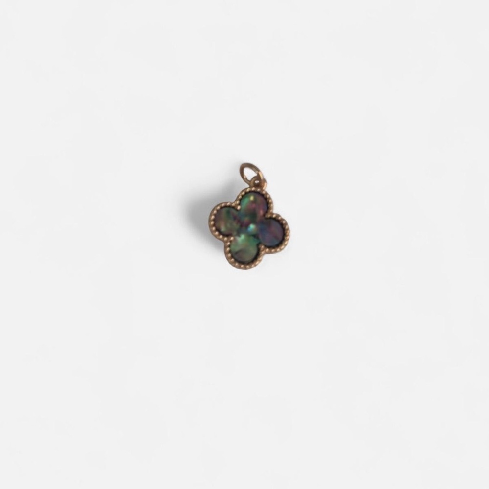 Elegant Gold and Black Clover charm